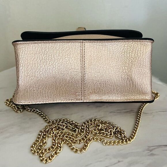 Coach Women's Turnlock‎ Chain Crossbody Leather Bag, Platinum/Gold, NWOT - Picture 14 of 16